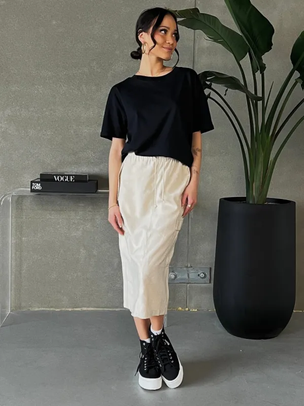 DEX Parachute Cargo Midi Skirt sold by 27 Boutique