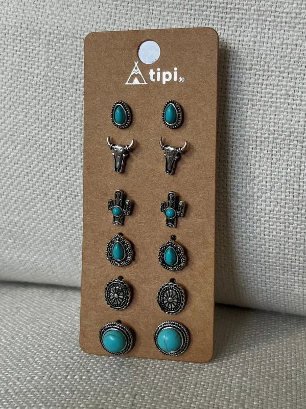 27 Western Concho 6 Pair Stud Earring Set sold by 27 Boutique