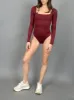 RD STYLE Second Skin Stacy Long Sleeve Square Neck Bodysuit sold by 27 Boutique