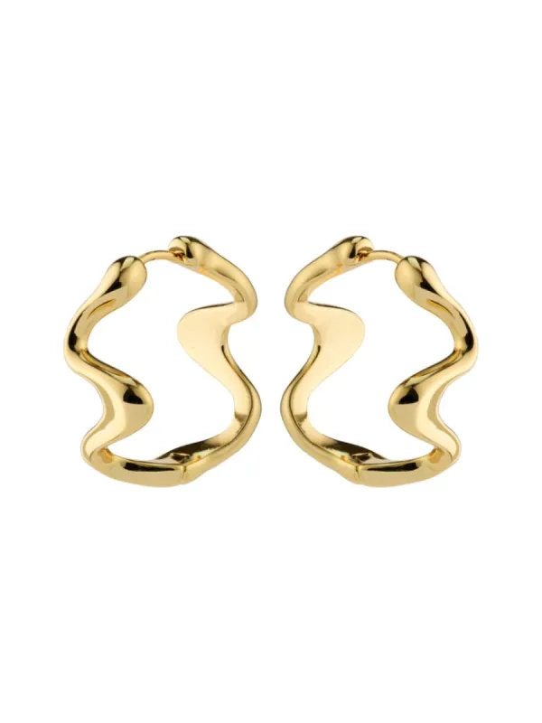 PILGRIM Moon Wavy Hoop Earrings sold by 27 Boutique