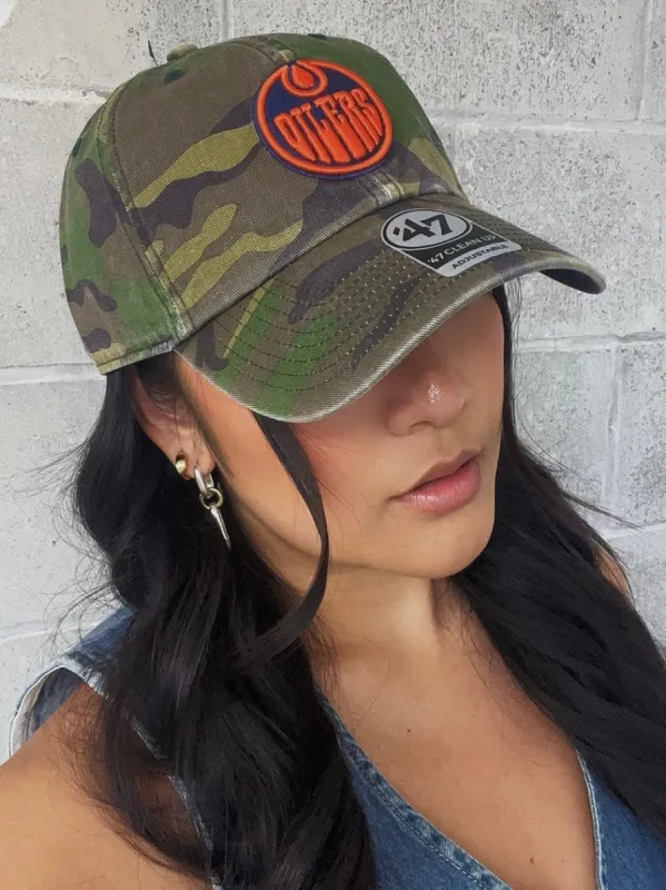 '47 BRAND NHL Edmonton Oilers Camo Clean Up Cap sold by 27 Boutique