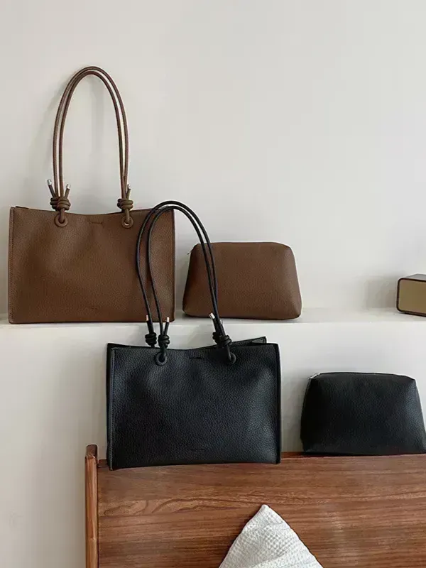 27 Faux Leather Pebbled Tote Bag sold by 27 Boutique product image thumbnail 5