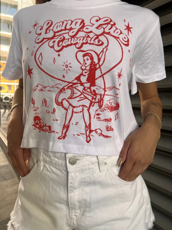 27 Long Live Cowgirls Cropped Tee made by 27 Boutique