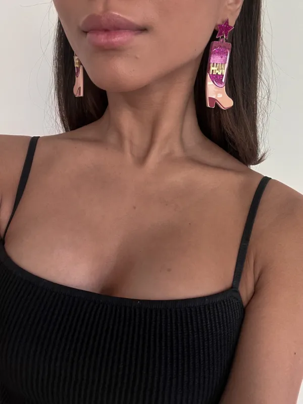 27 Yeehaw Star Boot Earrings made by 27 Boutique