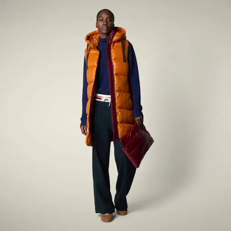 Women's Vest Iria in fox brown sold by Save The Duck