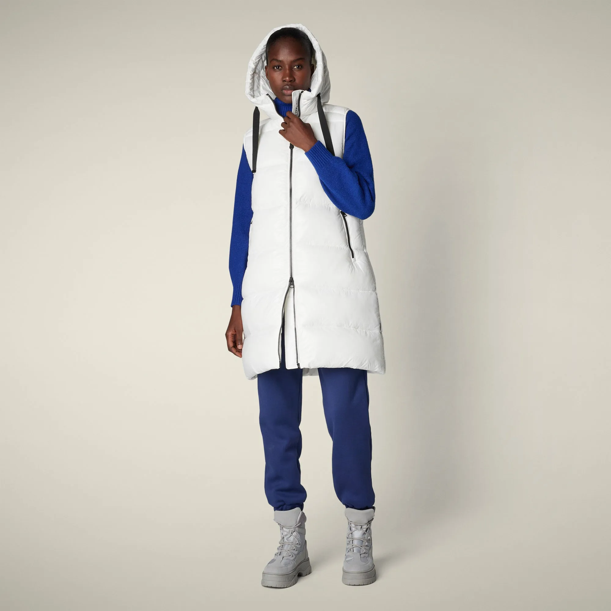 Women's Vest IRIA in off white sold by Save The Duck