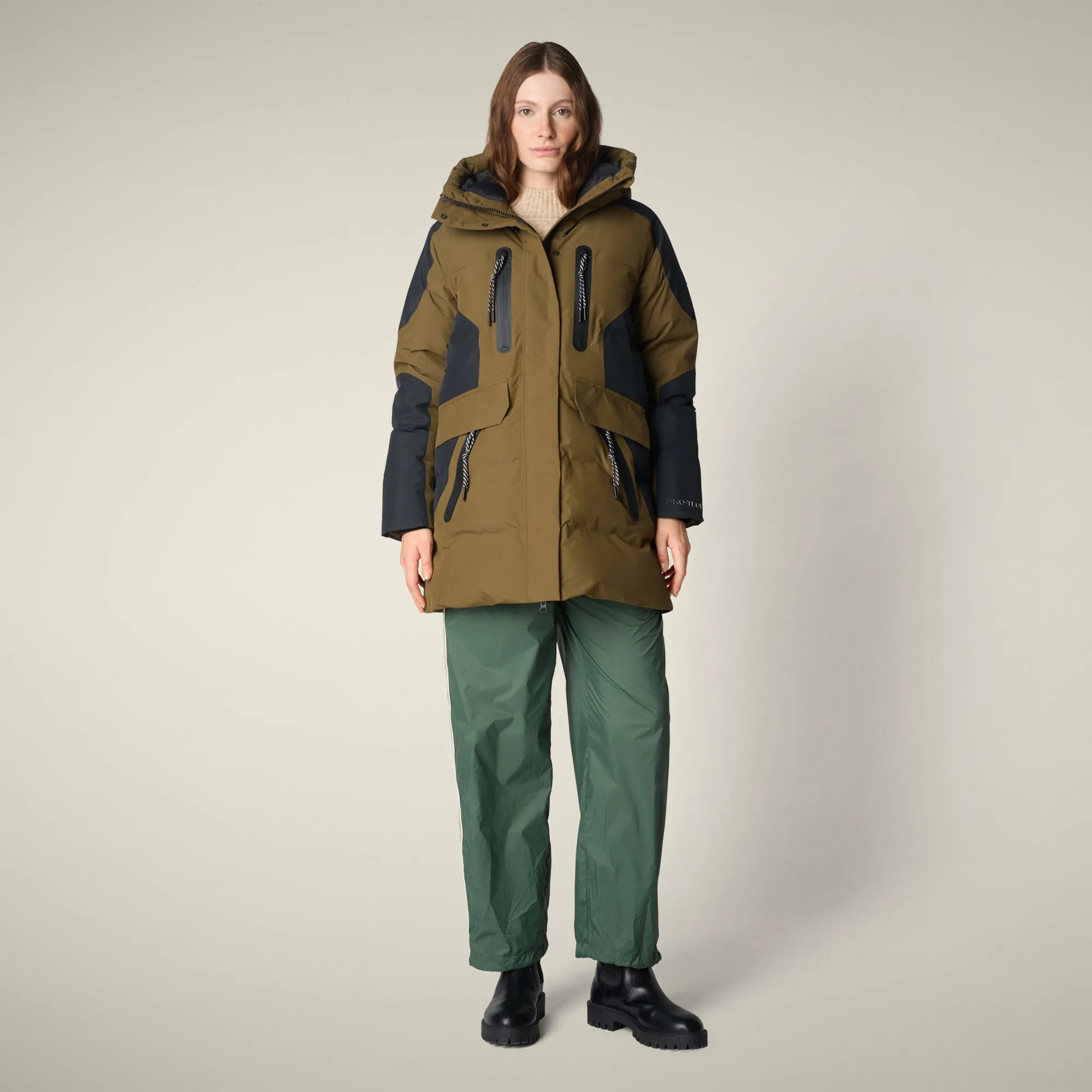 Women's Parka K2 in Bark Green sold by Save The Duck product image thumbnail 2