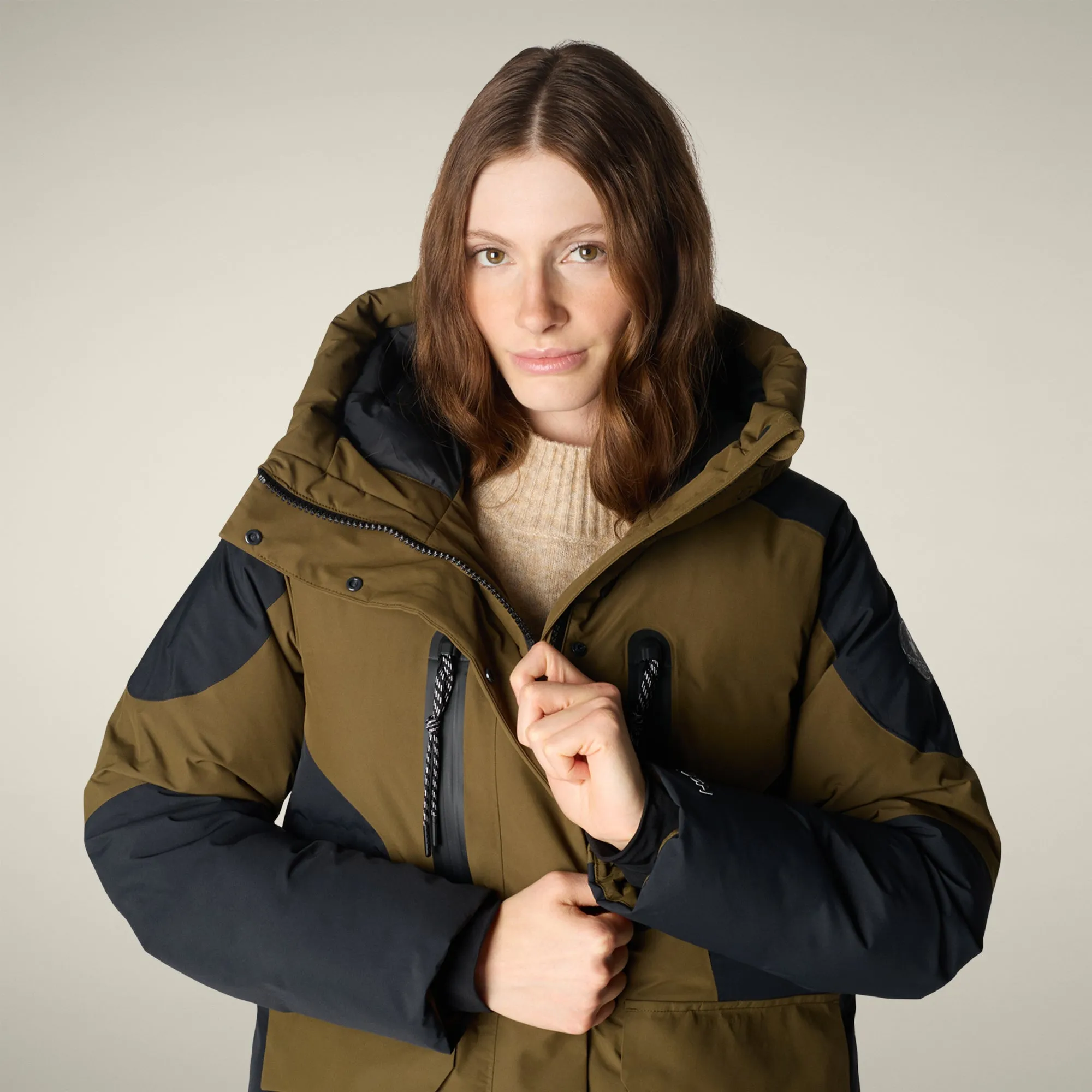 Women's Parka K2 in Bark Green sold by Save The Duck product image thumbnail 4