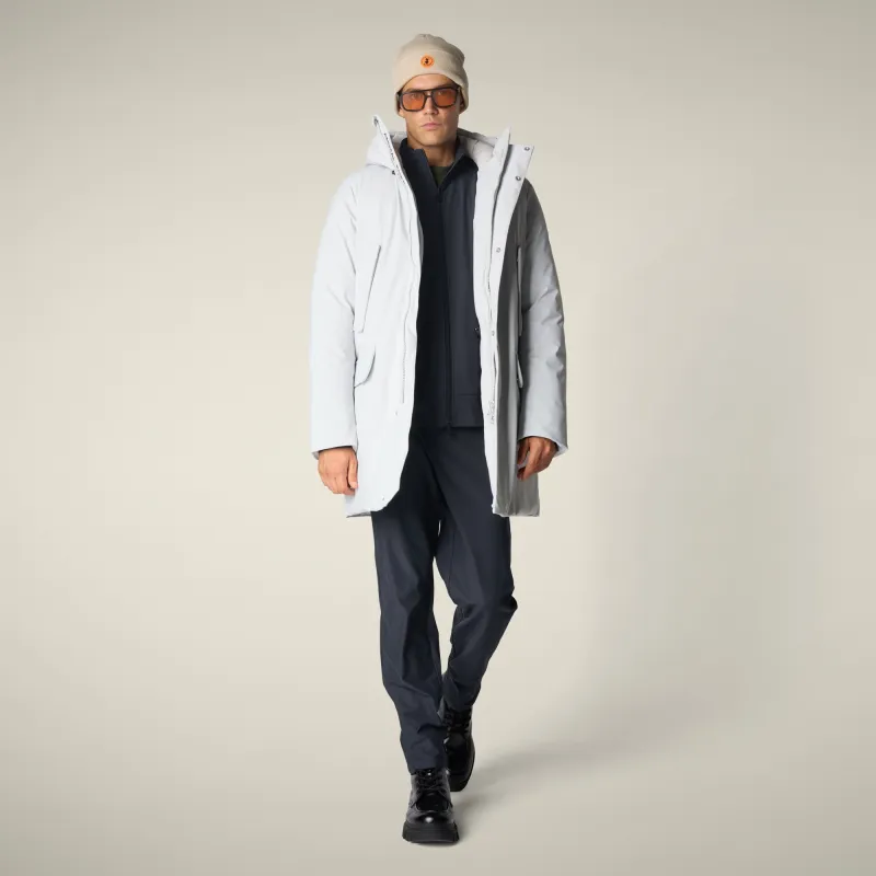 Men's parka wilson  in fog grey sold by Save The Duck