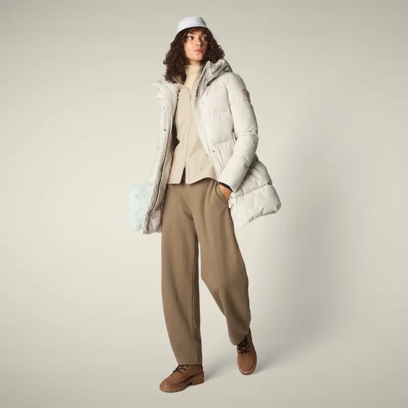 Women's Parka Bethany  in rainy beige sold by Save The Duck