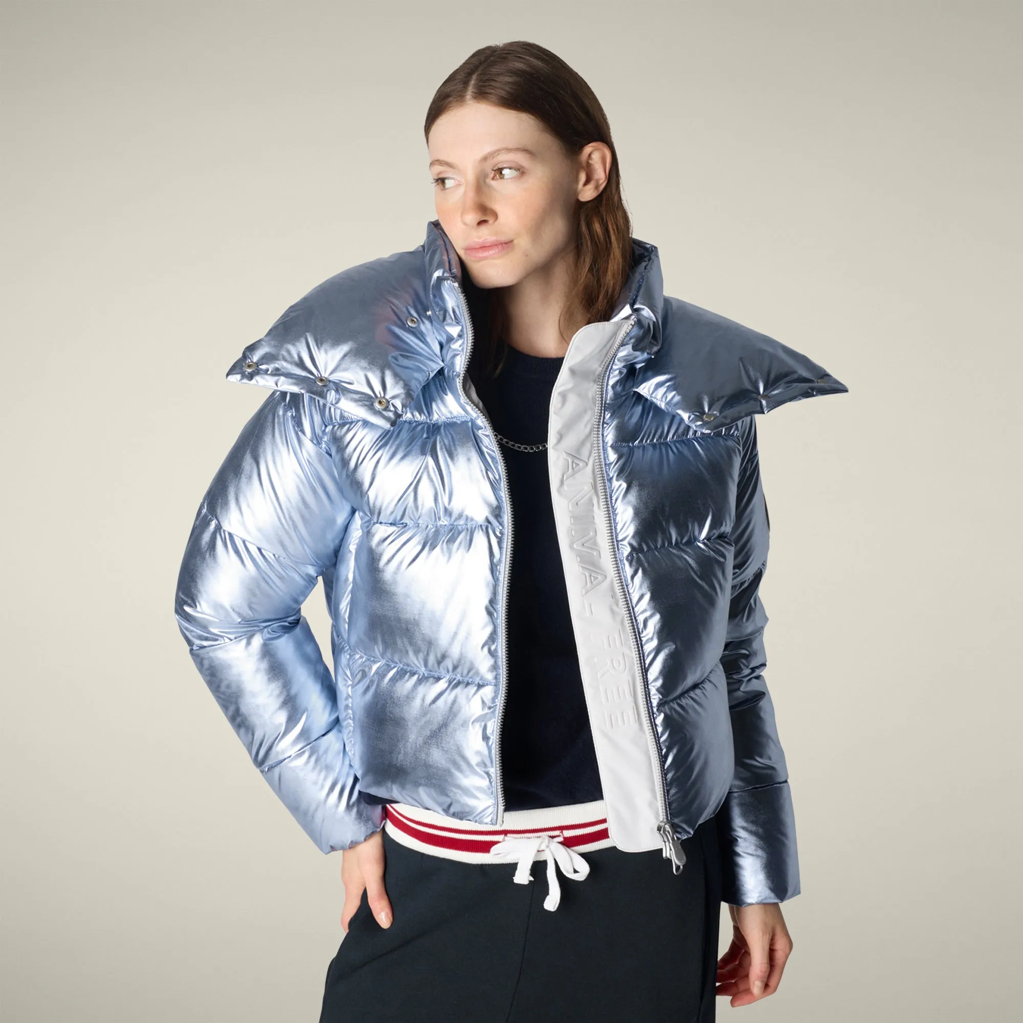 Women's Animal free puffer Jacket Giselle in ice blue sold by Save The Duck product image thumbnail 4