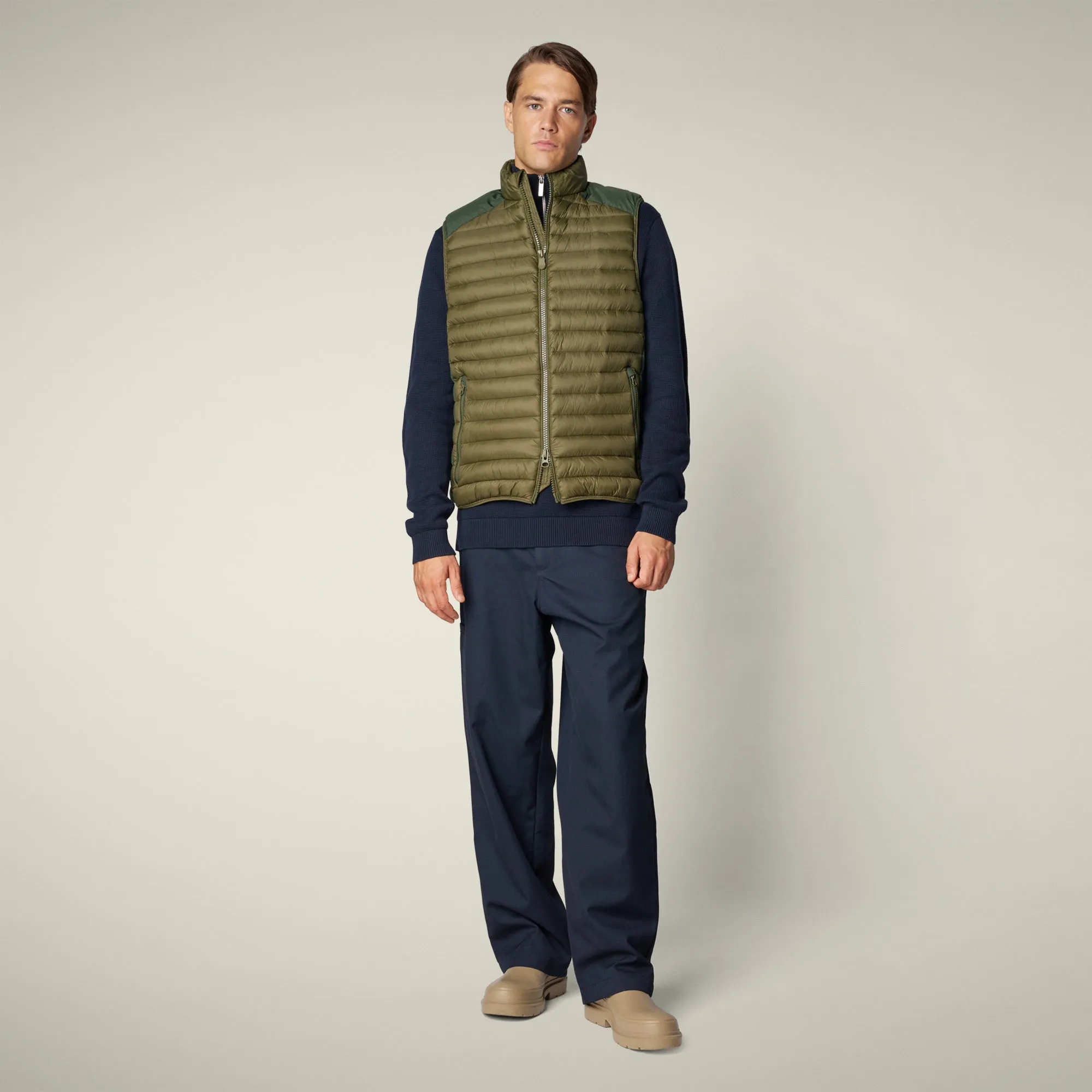 Men's Puffer Vest Mohan in Dusty Olive sold by Save The Duck product image thumbnail 2