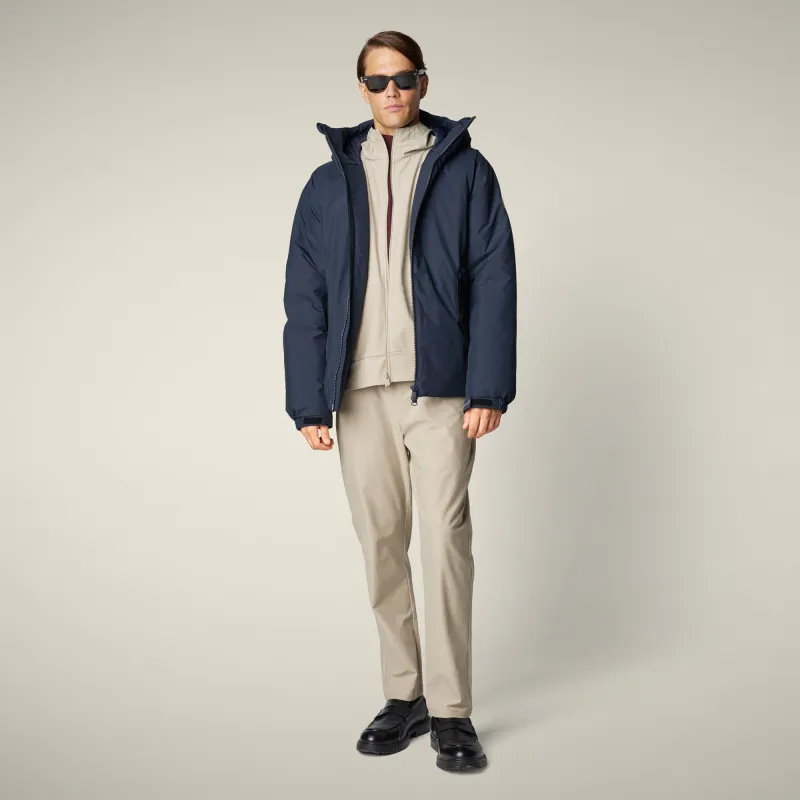 Men's Rain Jacket Serge in blue black sold by Save The Duck