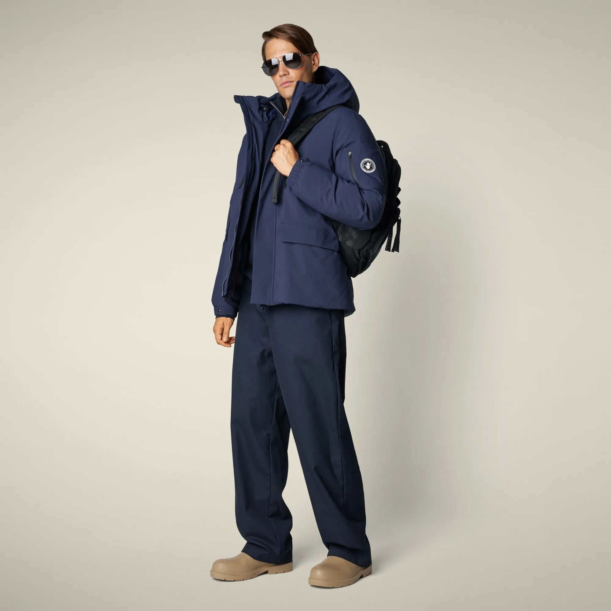 Men's Parka Hiram in navy blue sold by Save The Duck