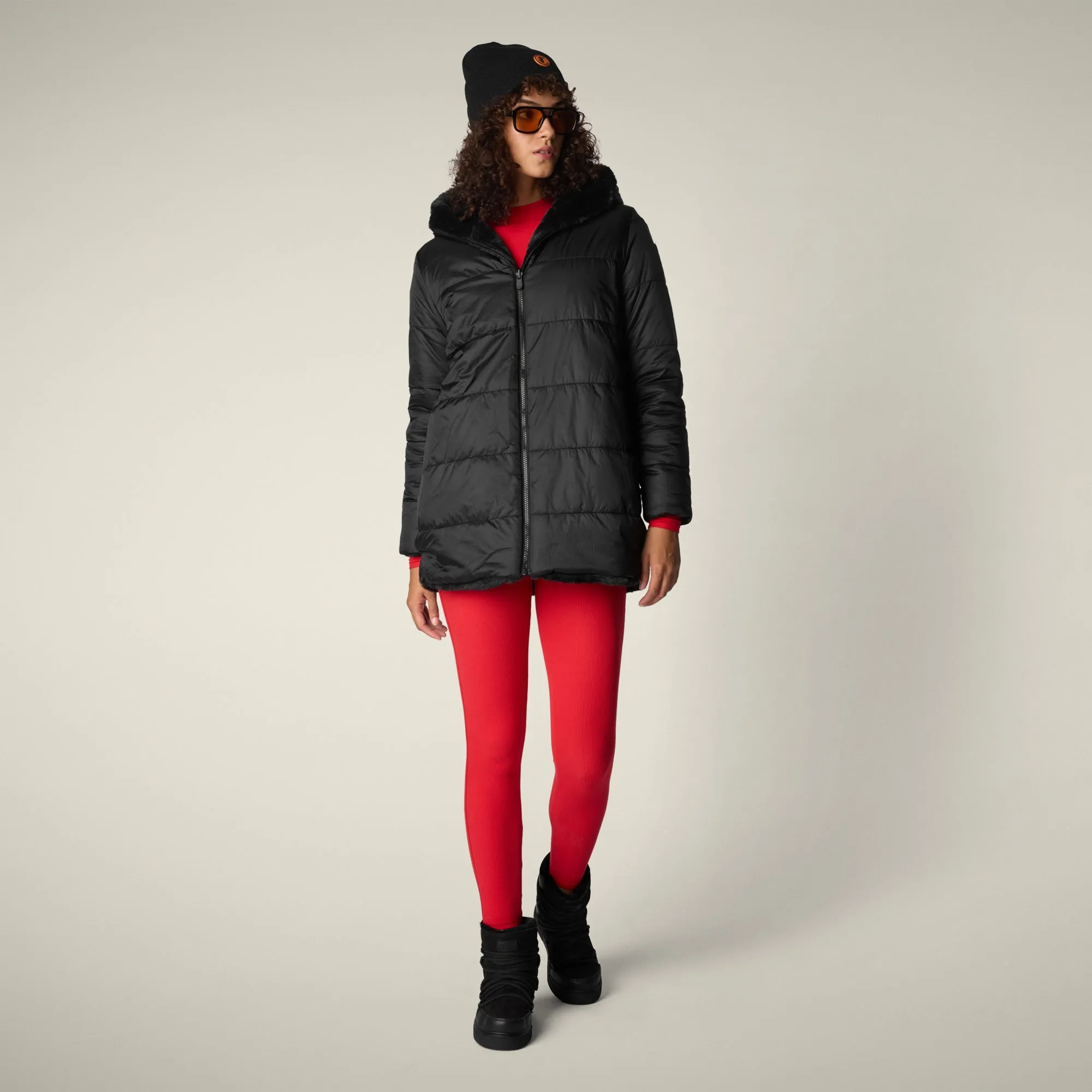 Women's Reversible Faux Fur JACKET Bridget in Black sold by Save The Duck product image thumbnail 2