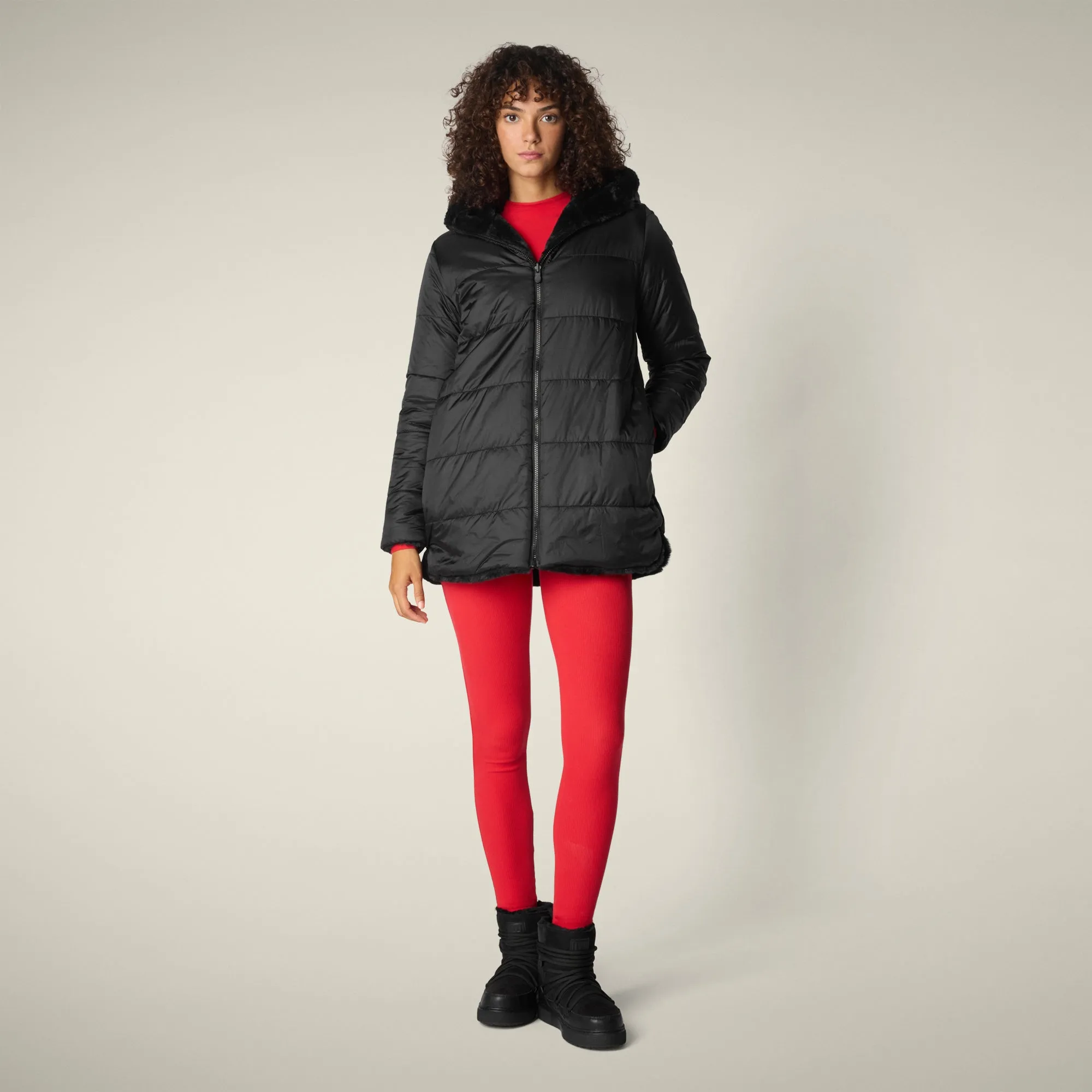 Women's Reversible Faux Fur JACKET Bridget in Black sold by Save The Duck product image thumbnail 4