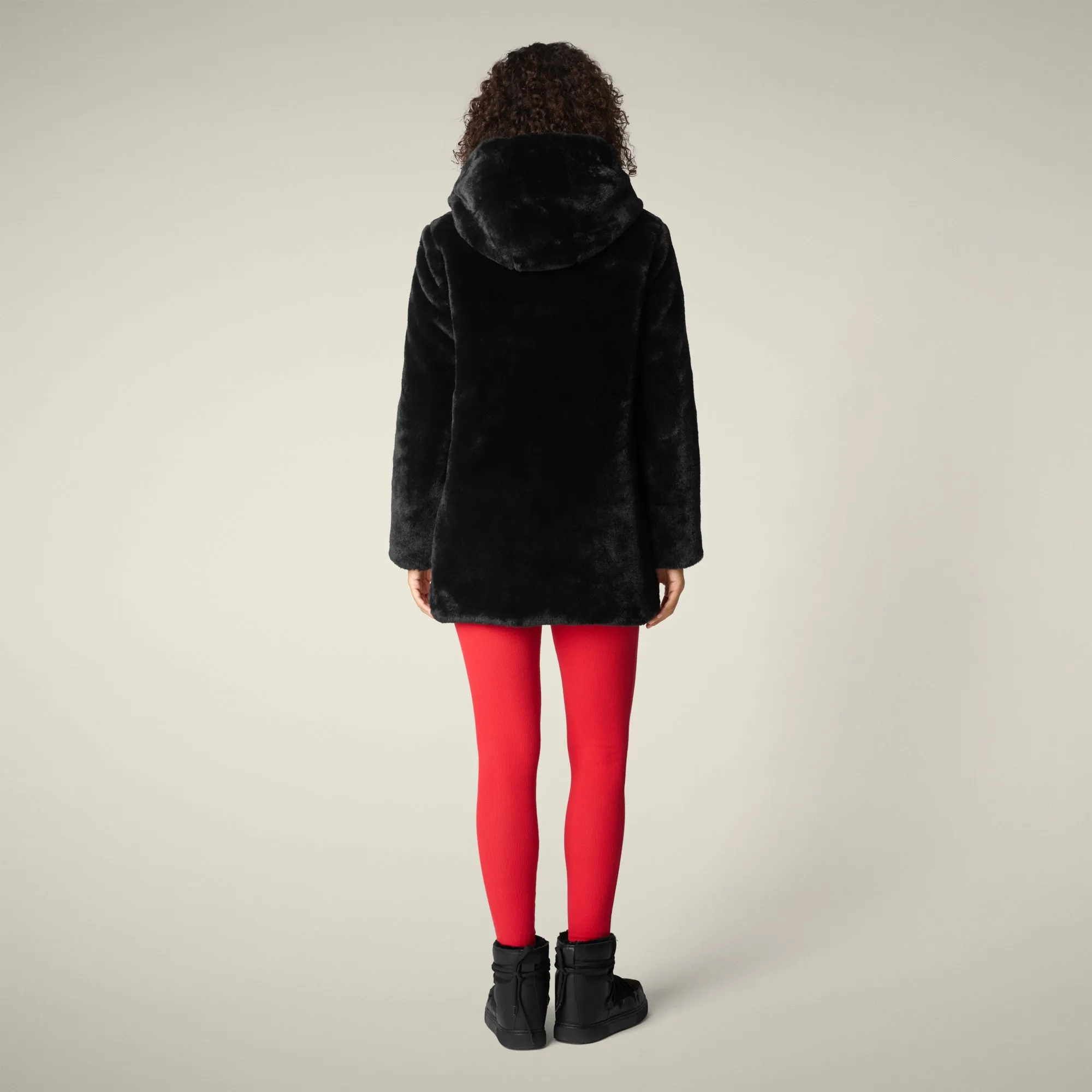 Women's Reversible Faux Fur JACKET Bridget in Black sold by Save The Duck product image thumbnail 5