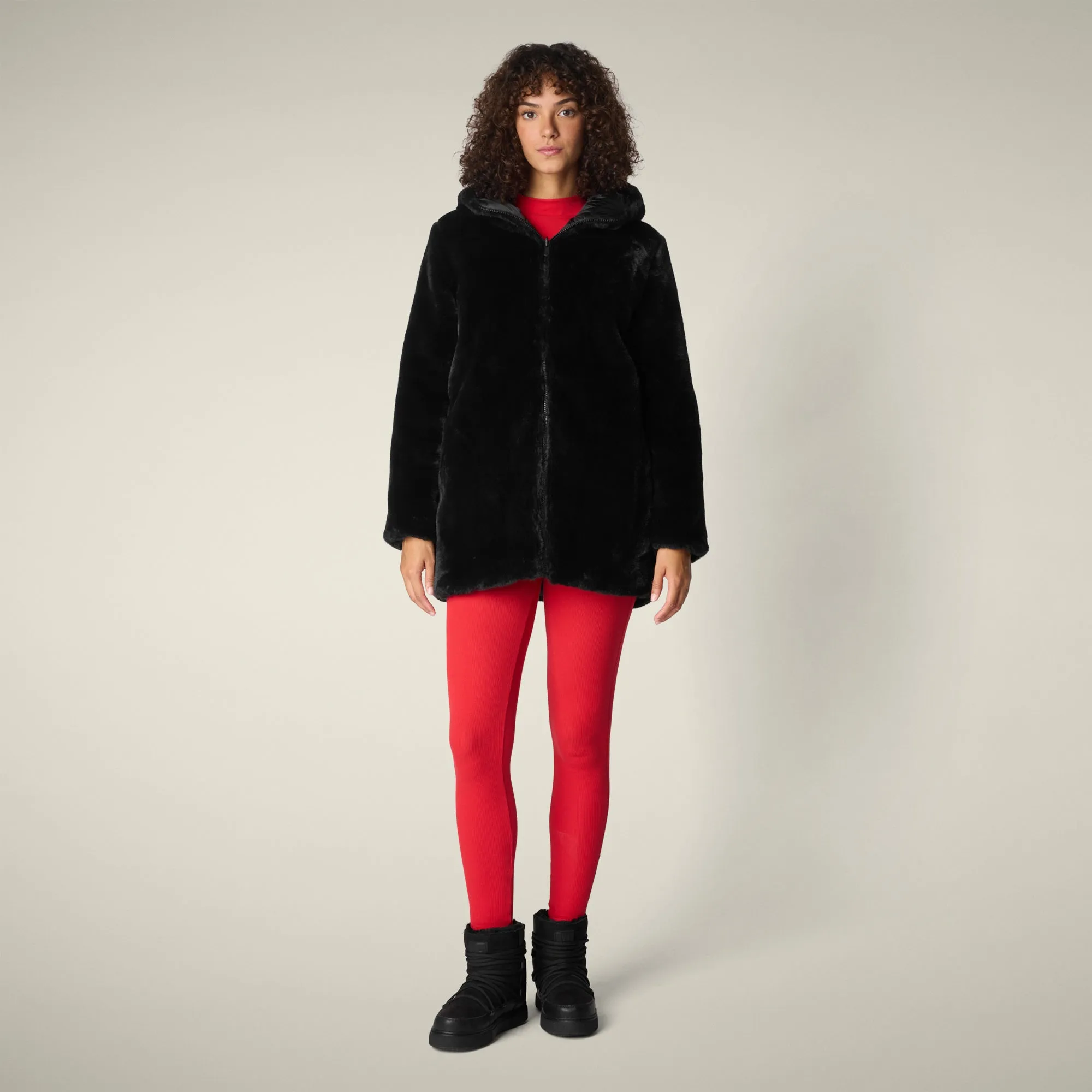 Women's Reversible Faux Fur JACKET Bridget in Black sold by Save The Duck product image thumbnail 3