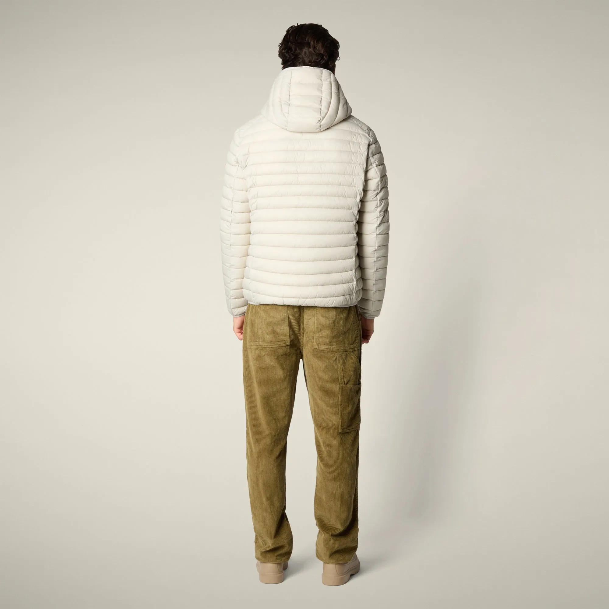Men's Donald Hooded Puffer Jacket in Rainy Beige sold by Save The Duck product image thumbnail 3
