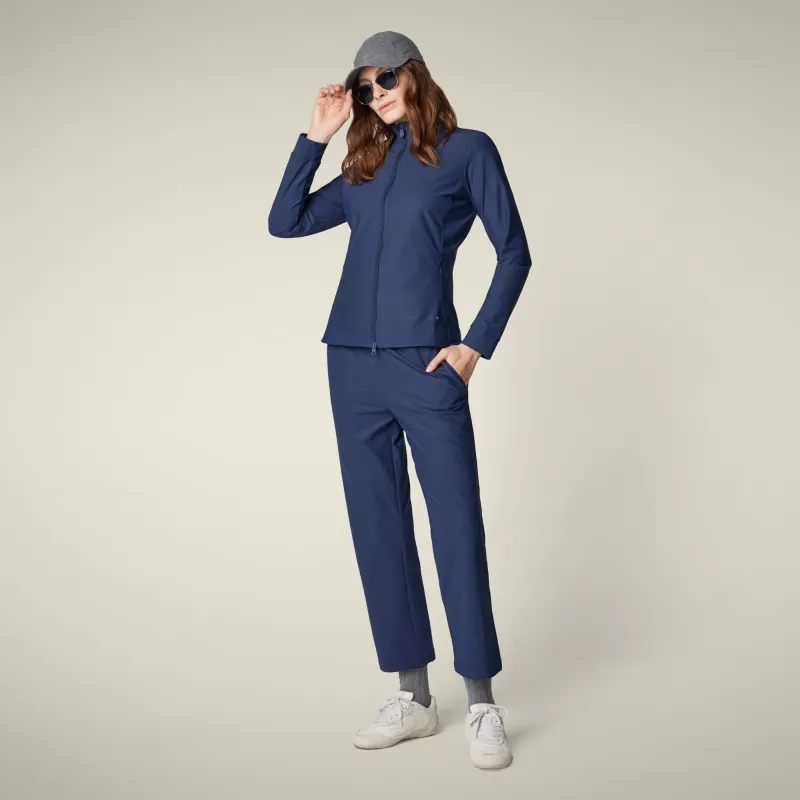 Women's jacket pella in navy blue made by Save The Duck