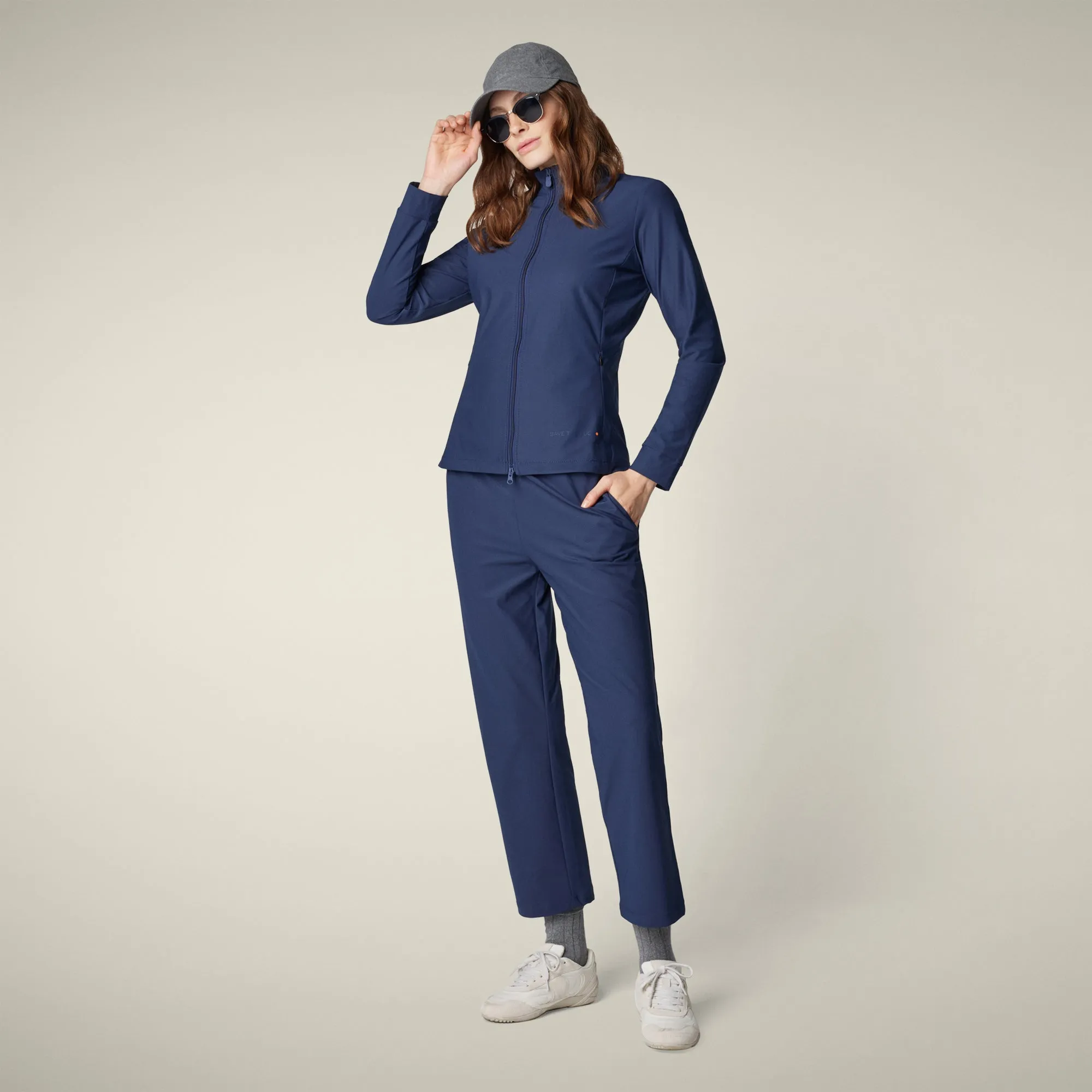 Women's jacket pella in navy blue sold by Save The Duck