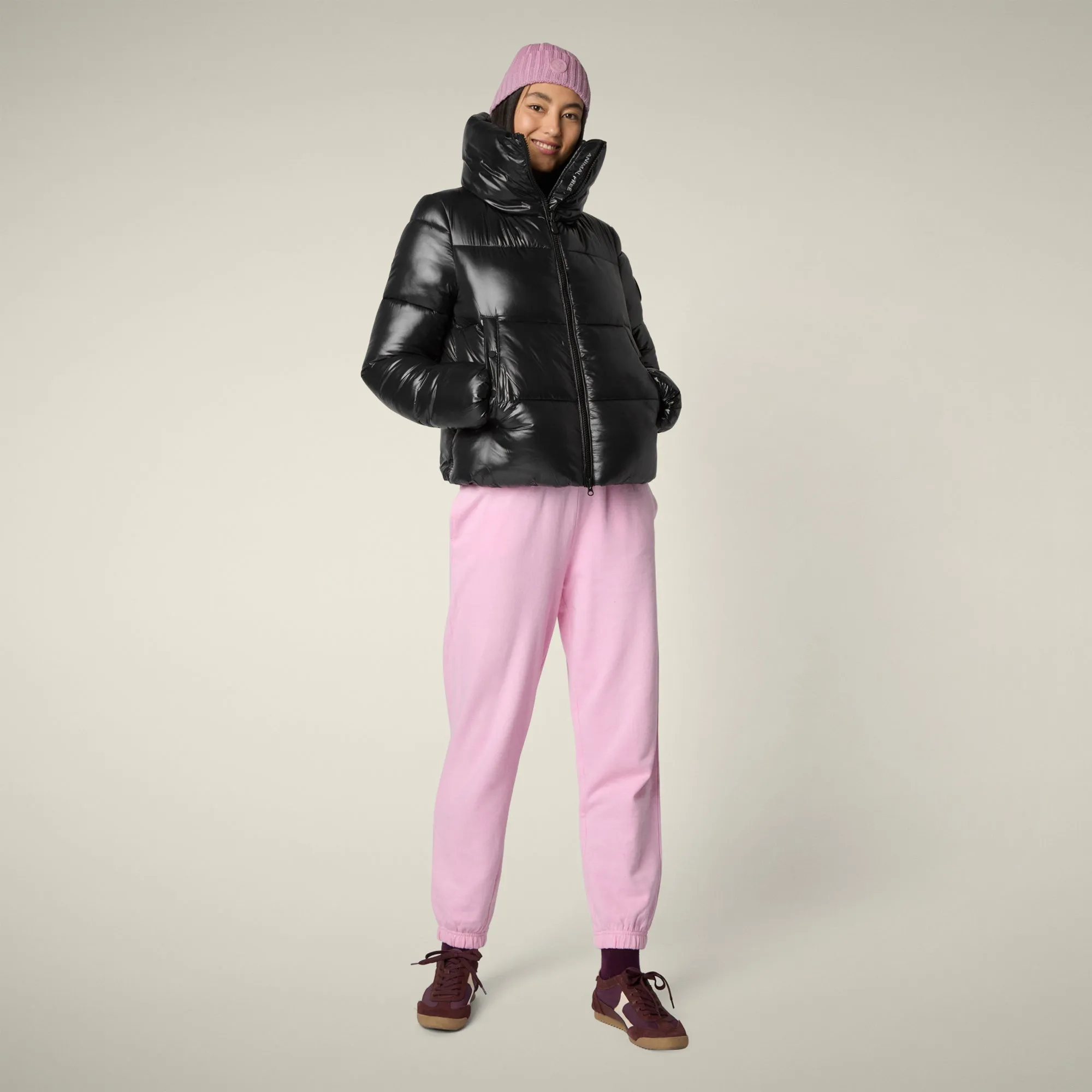 Women's Animal free puffer Jacket Isla in Black sold by Save The Duck