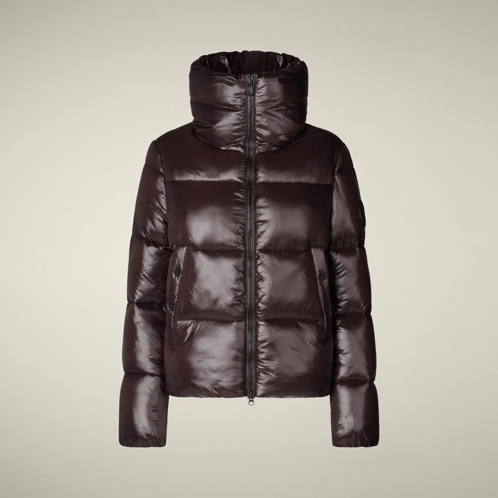Women's Animal free puffer Jacket Isla in Brown Black sold by Save The Duck product image thumbnail 5