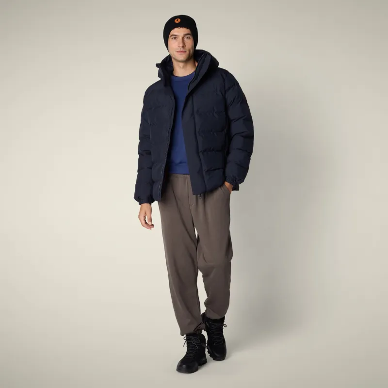 Men's Parka Leland in Blue Black sold by Save The Duck