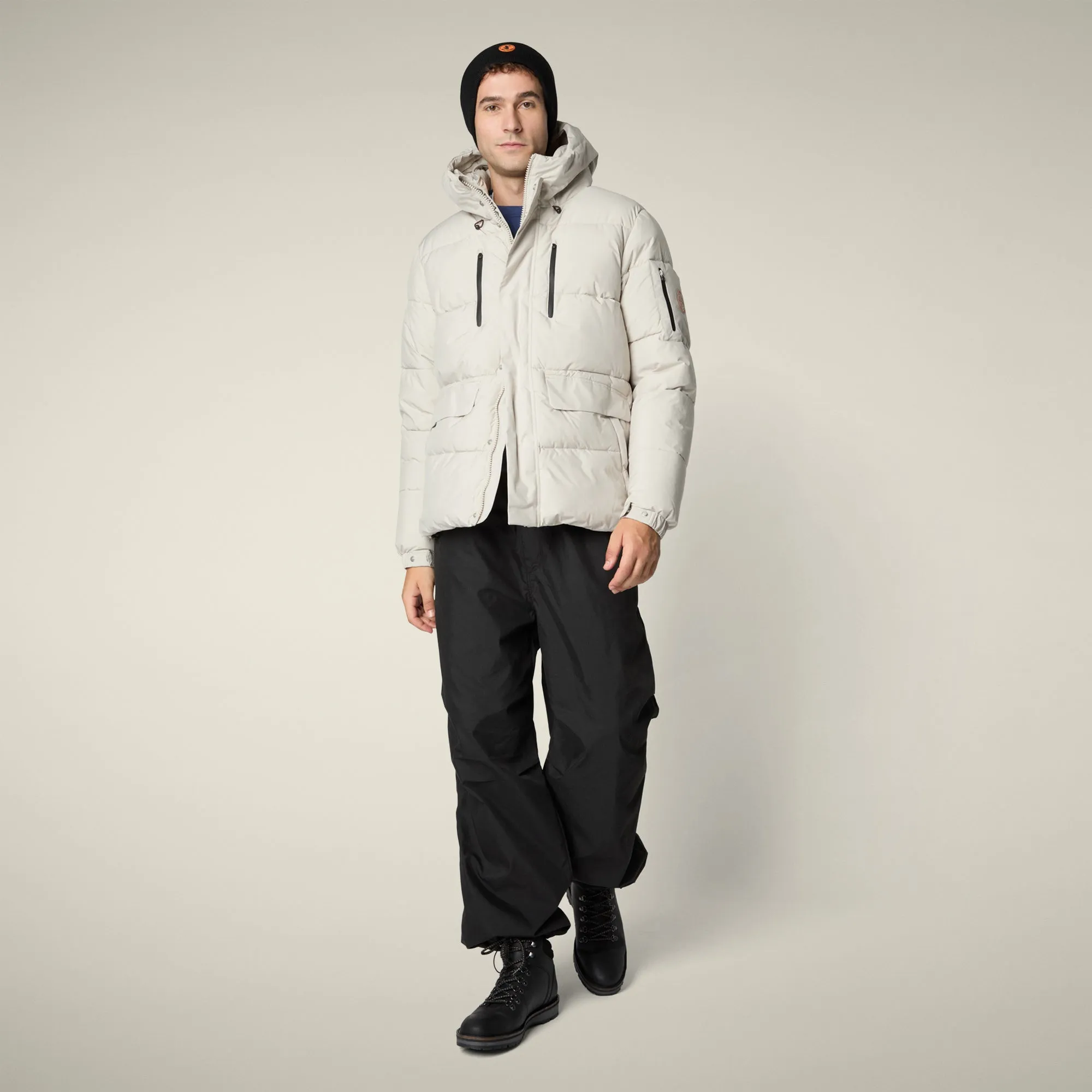 Men's parka Alter in rainy beige sold by Save The Duck