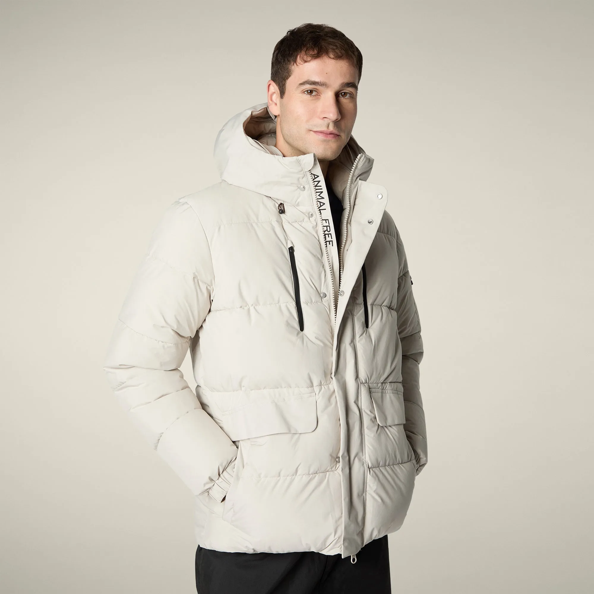 Men's parka Alter in rainy beige sold by Save The Duck product image thumbnail 4