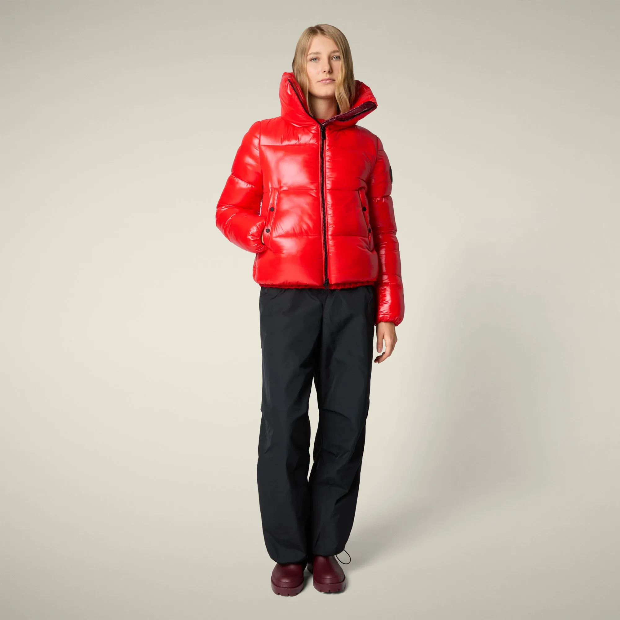 Women's animal free puffer jacket Isla in fiery red sold by Save The Duck product image thumbnail 2