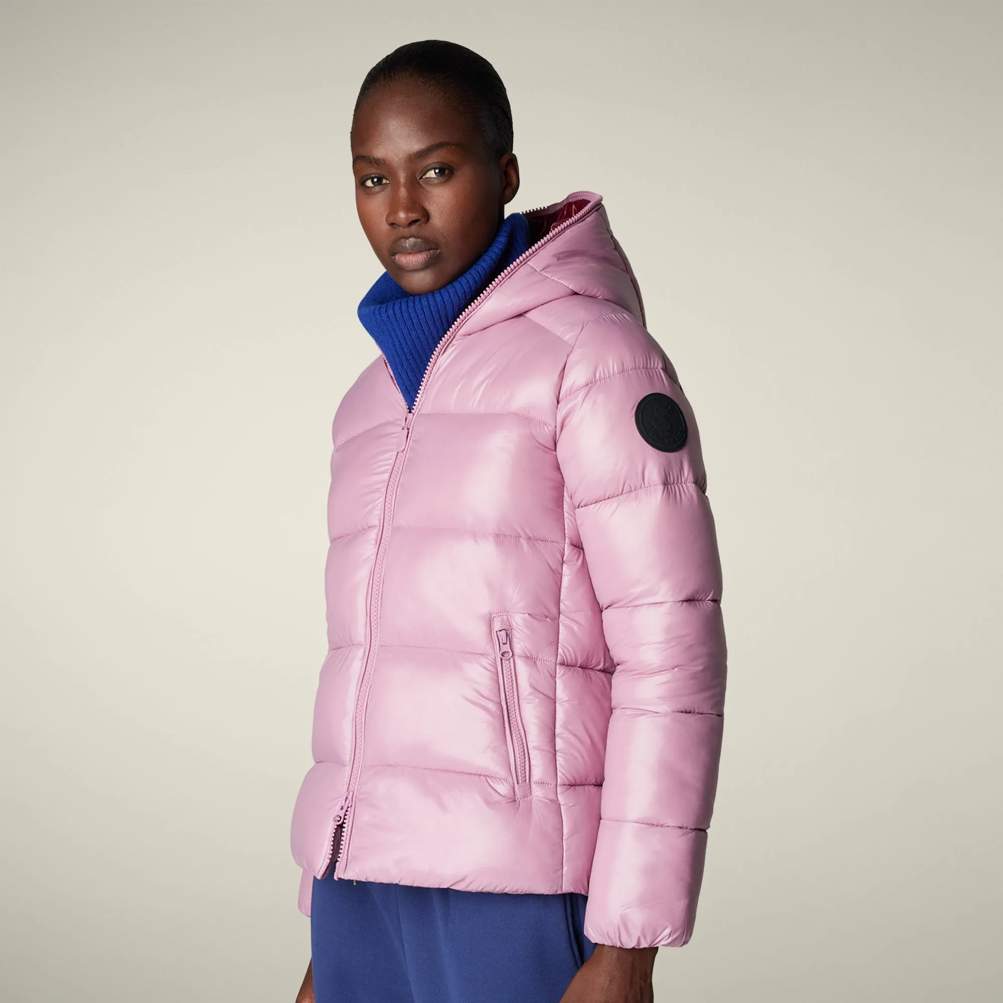 Women's Animal free puffer Jacket Lois in Wild Orchid sold by Save The Duck product image thumbnail 4