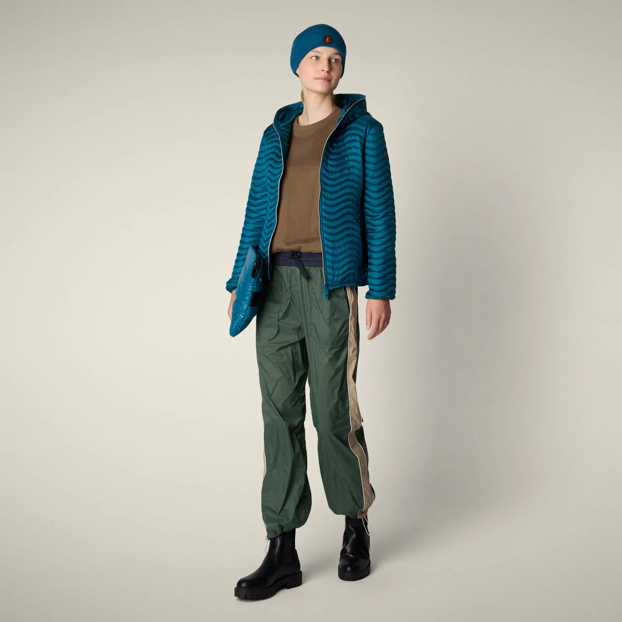 Women's Animal free puffer jacket Melody in horizon blue sold by Save The Duck