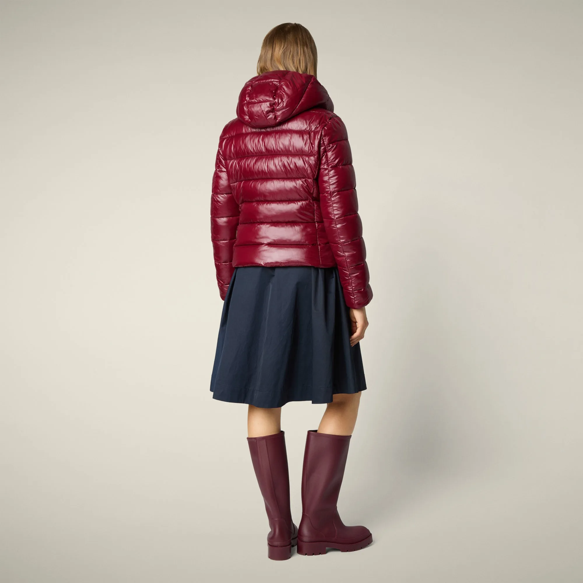 Women's Animal free puffer Jacket Cosmary in Wine Red sold by Save The Duck product image thumbnail 3