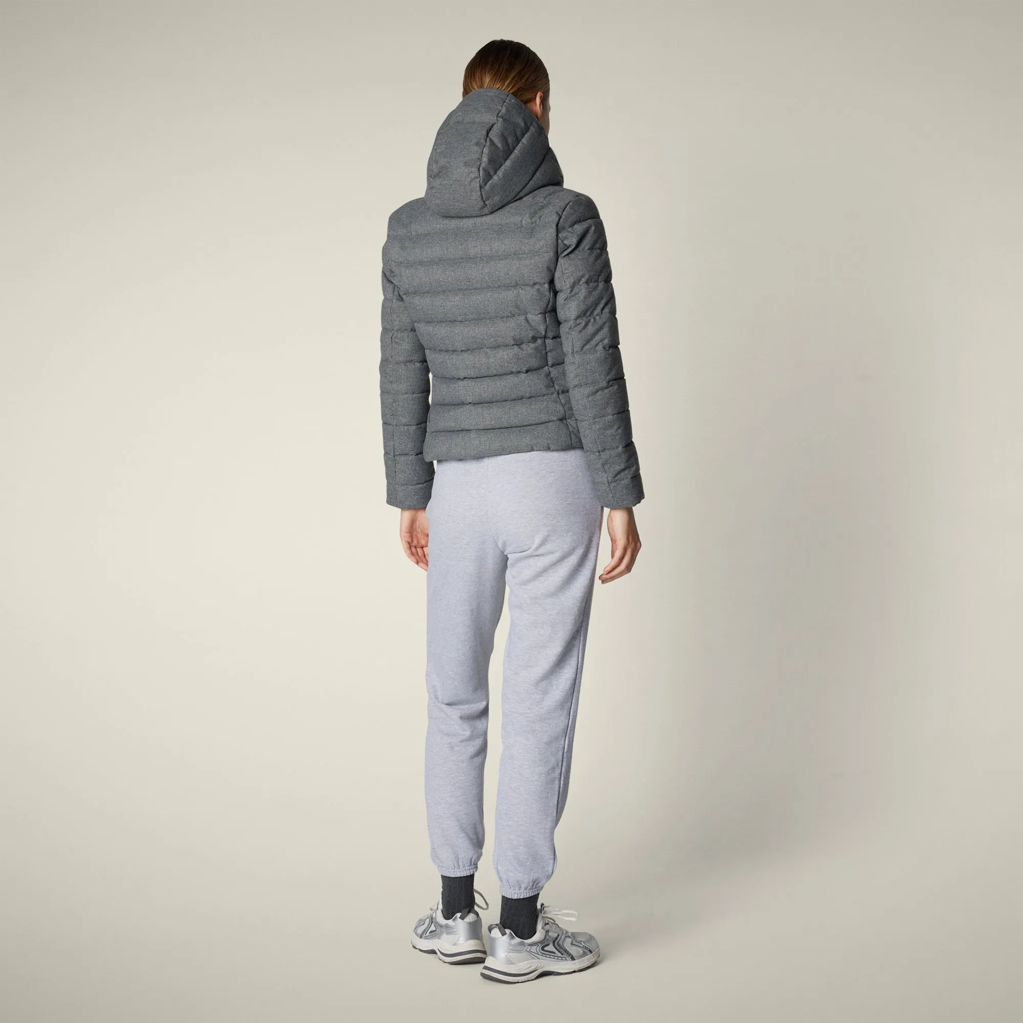 Women's Animal free puffer Jacket Nadia in Mid Grey Melange sold by Save The Duck product image thumbnail 3