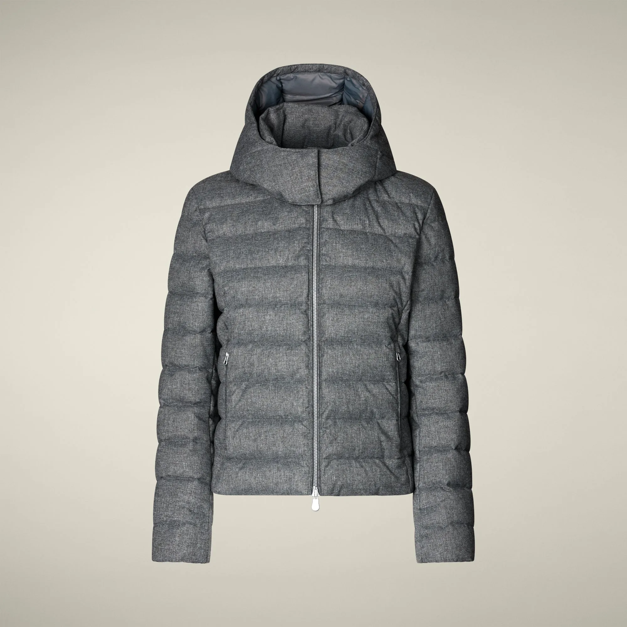 Women's Animal free puffer Jacket Nadia in Mid Grey Melange sold by Save The Duck product image thumbnail 5
