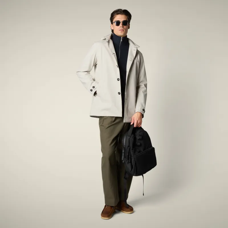 Men's Raincoat Benjamin in Rainy Beige sold by Save The Duck