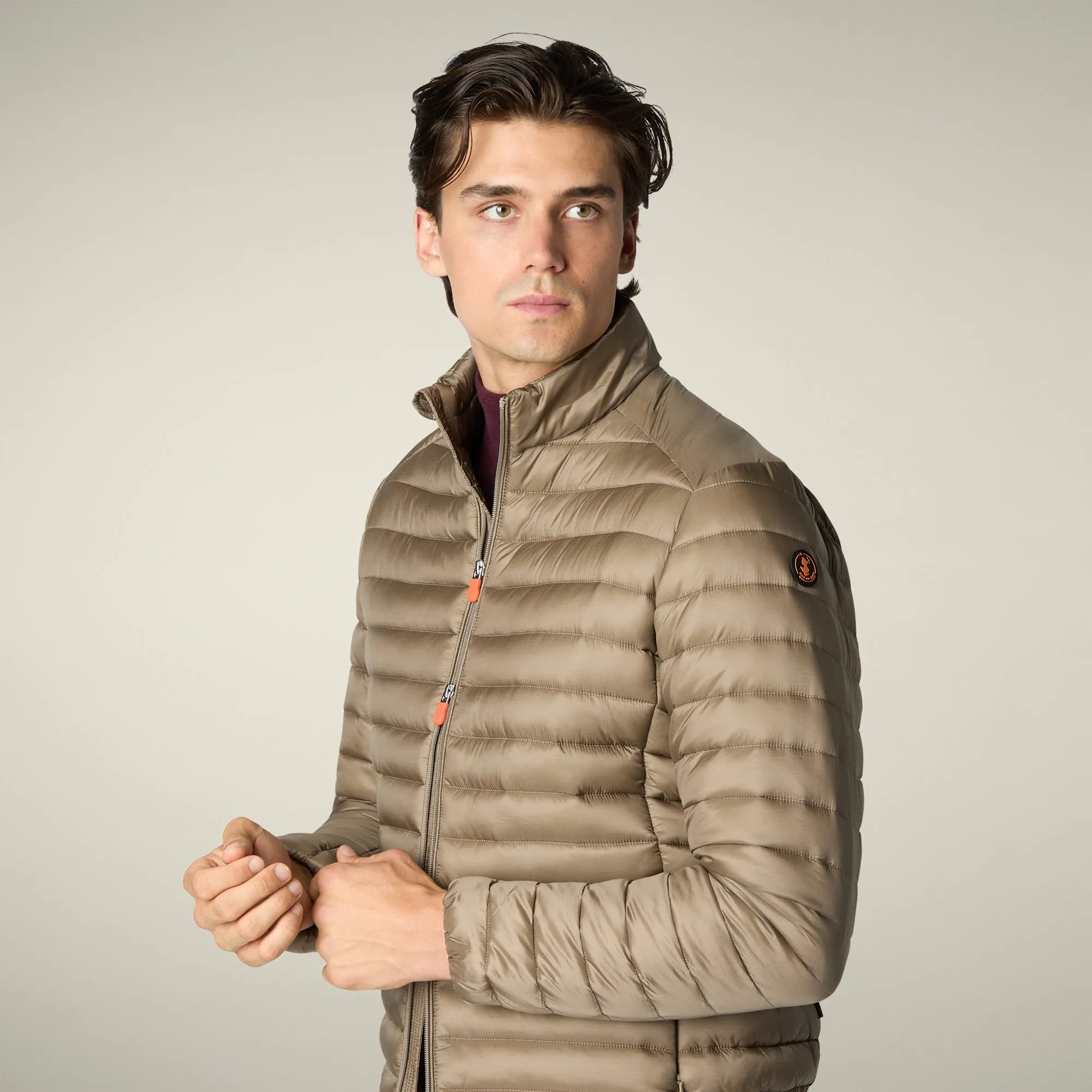 Men's animal free puffer jacket Cyrion in elephant grey sold by Save The Duck product image thumbnail 4