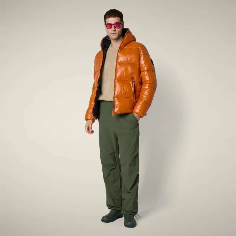 Men's animal free puffer jacket Edgard in fox brown sold by Save The Duck