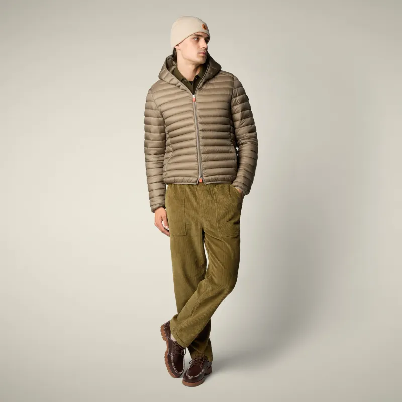 Men's Animal free puffer jacket Devon in elephant grey sold by Save The Duck