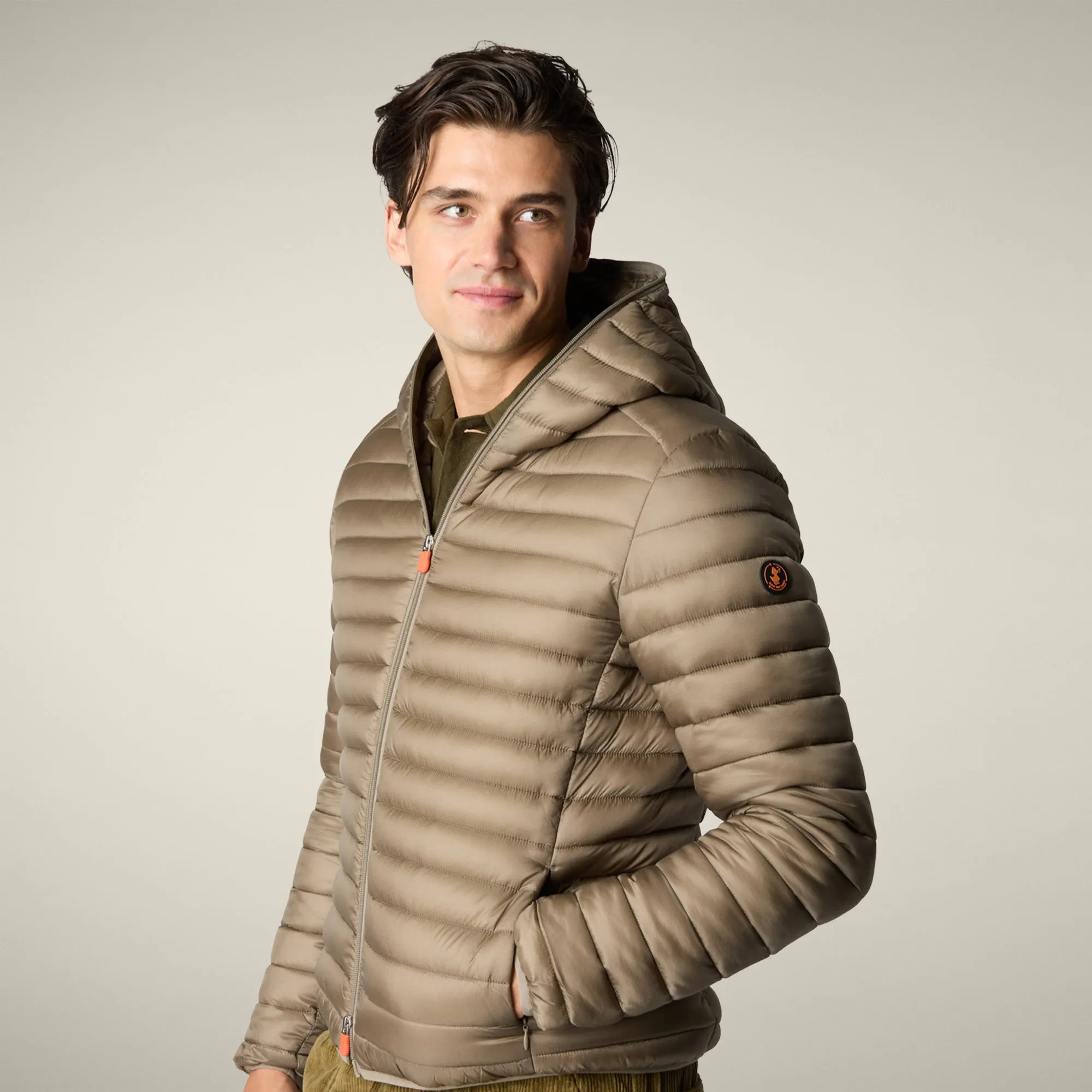 Men's Animal free puffer jacket Devon in elephant grey sold by Save The Duck product image thumbnail 4
