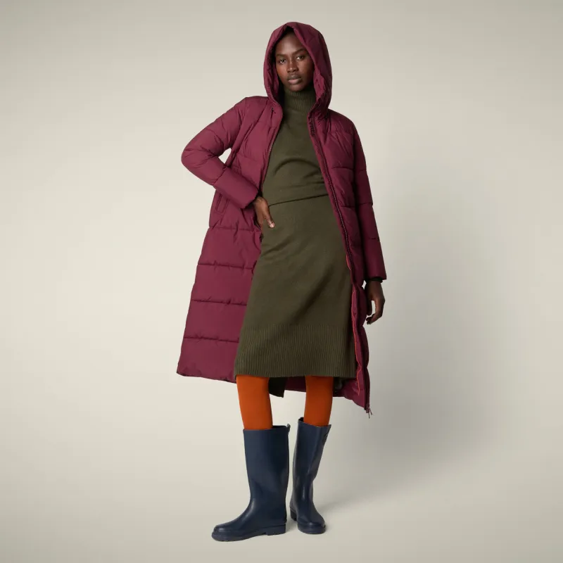 Women's parka missy  in wine red sold by Save The Duck