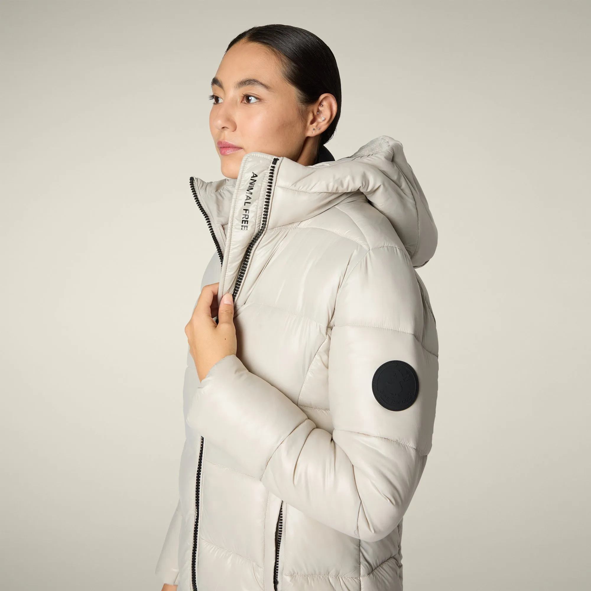 Women's Animal free puffer Coat ines in rainy beige sold by Save The Duck product image thumbnail 4