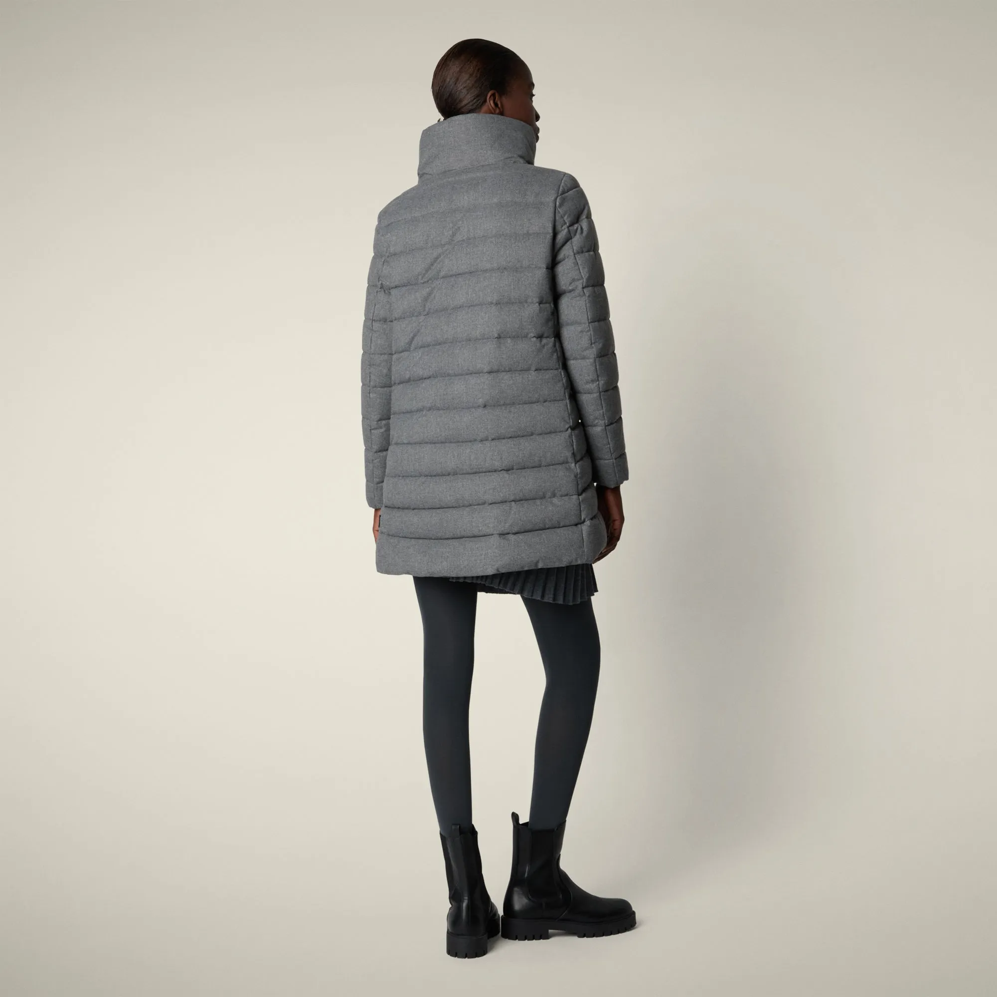 Women's Animal free puffer Coat june in mid grey melange sold by Save The Duck product image thumbnail 3