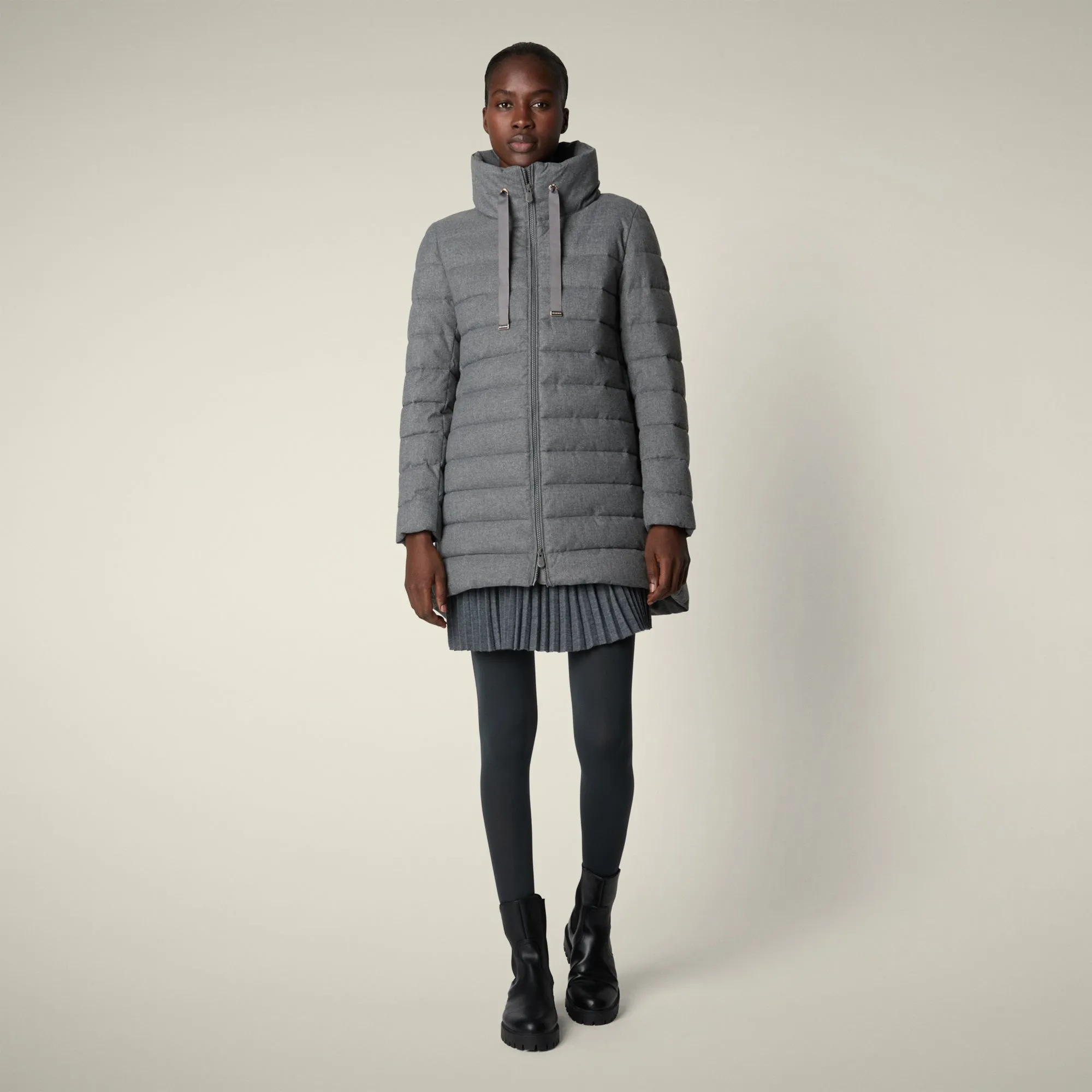 Women's Animal free puffer Coat june in mid grey melange sold by Save The Duck product image thumbnail 2
