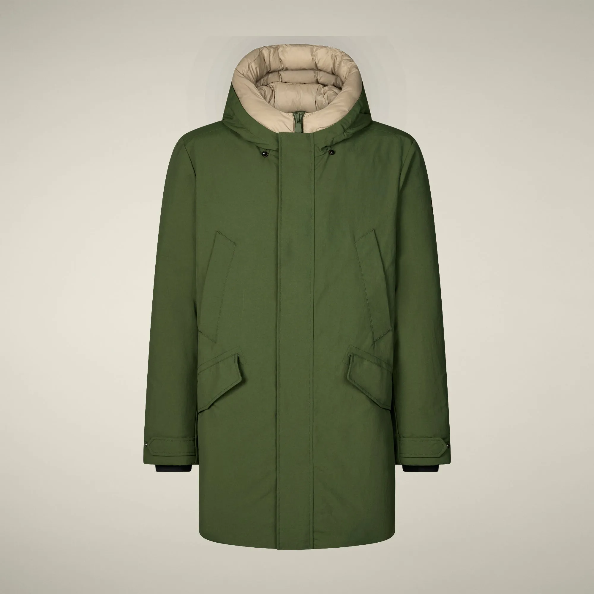 Men's Parka Valley in Pine Green and Stone Beige sold by Save The Duck product image thumbnail 5