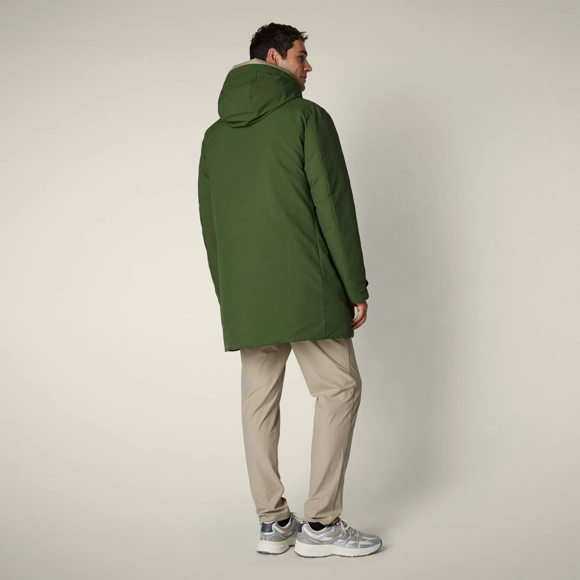 Men's Parka Valley in Pine Green and Stone Beige sold by Save The Duck product image thumbnail 3