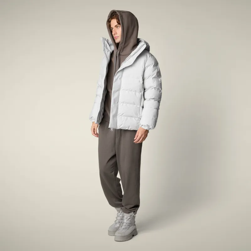 Men's parka leland  in fog grey sold by Save The Duck