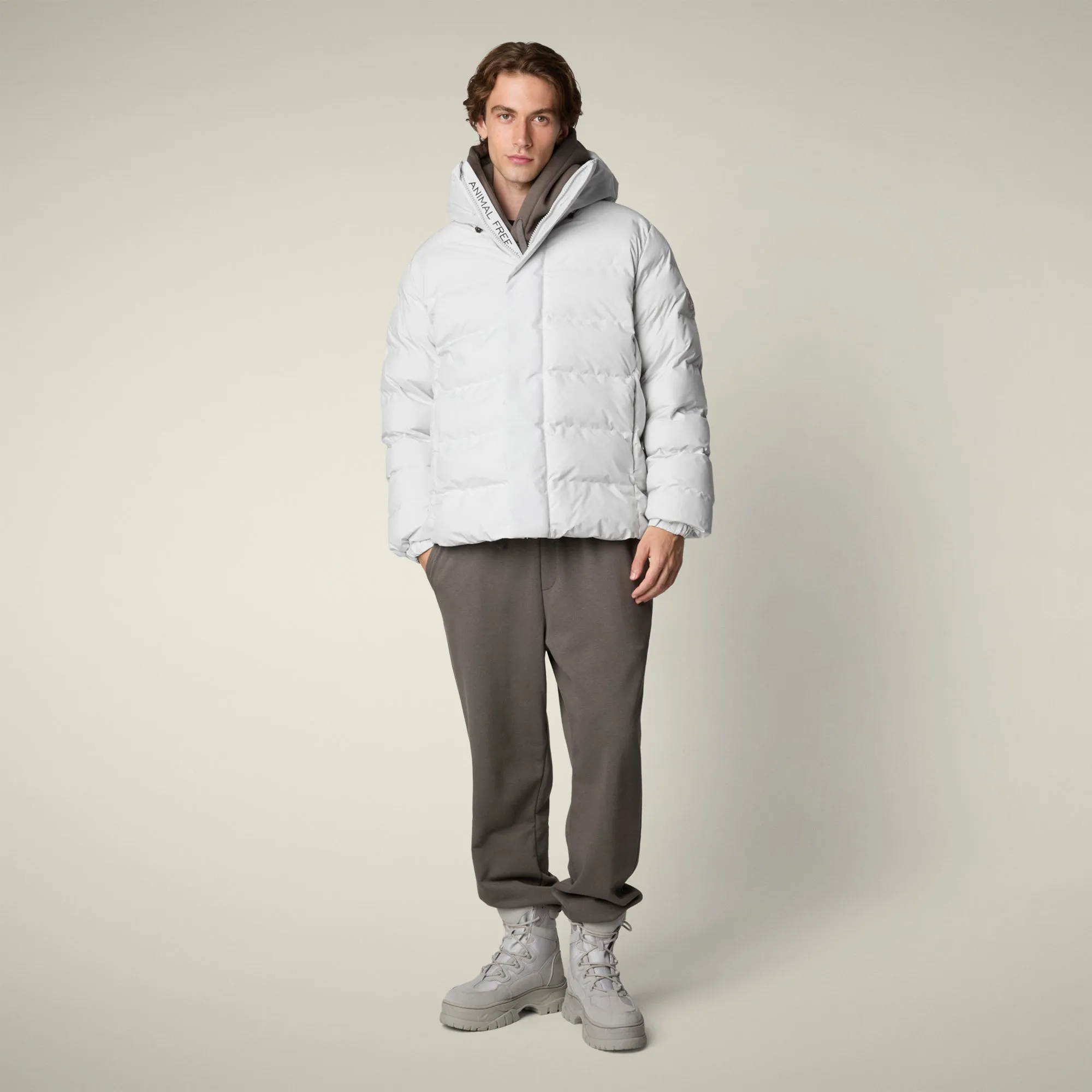 Men's parka leland in fog grey sold by Save The Duck product image thumbnail 2