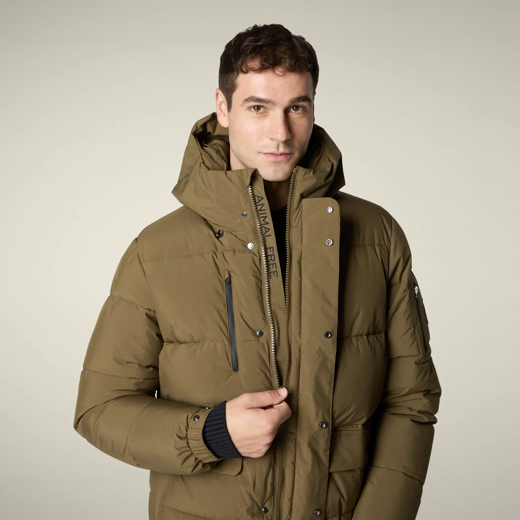 Men's parka Alter in bark green sold by Save The Duck product image thumbnail 4